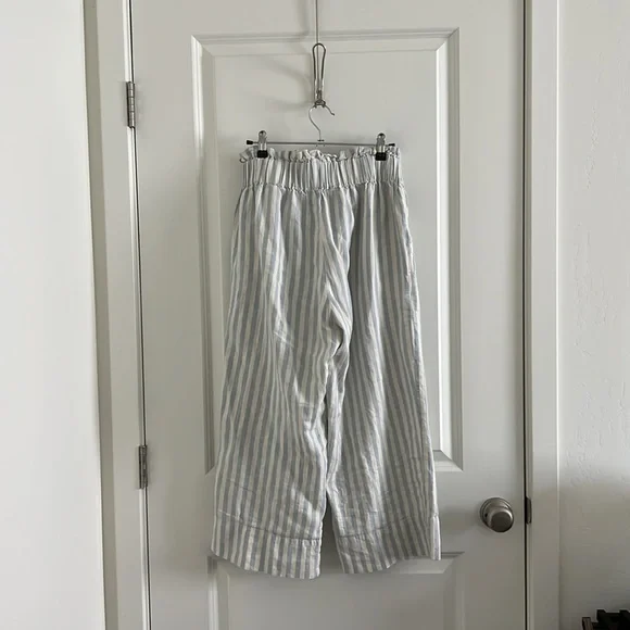 *SOLD* Madewell Paper Bag High Waisted Pant - Blue & White Stripes - Picture 5 of 6